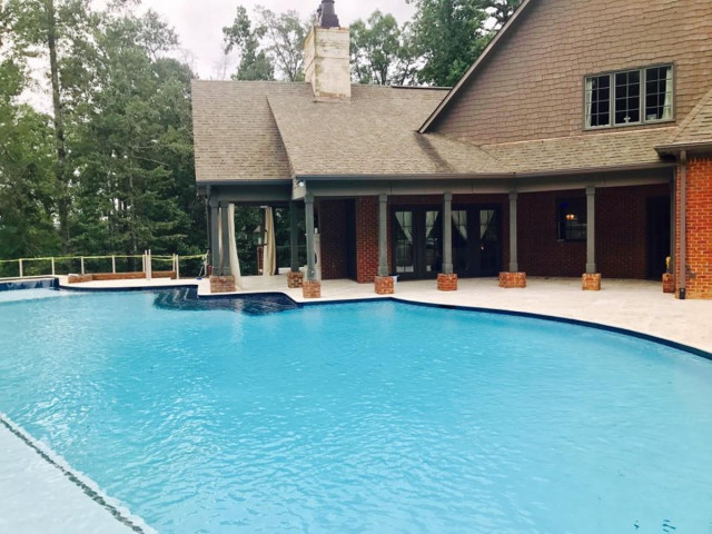 One of the largest residential gunite pools in Birmingham Alabama