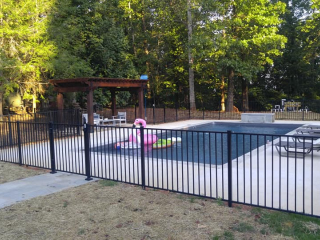 Vinyl Liner Pool With A Fence And A Gazebo Indian Springs Al