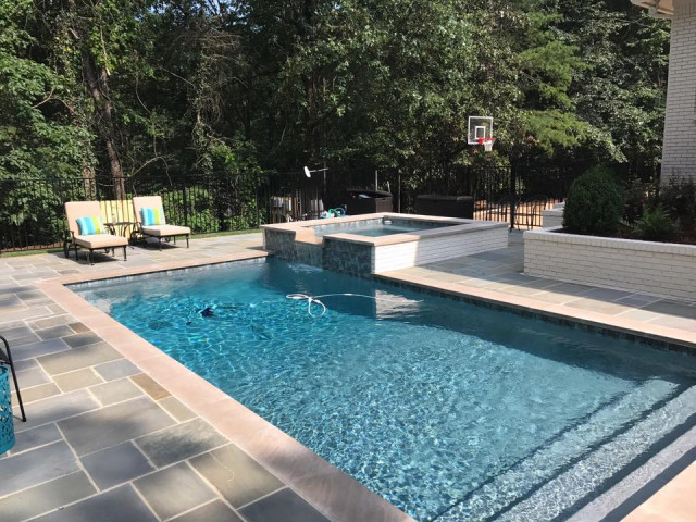 Gunite Pool and Spa with Bluestone Deck